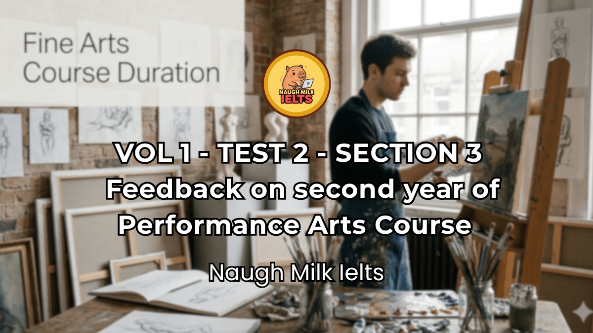 VOLUME 1 - TEST 2 - SECTION 3:  Feedback on second year of Performance Arts Course