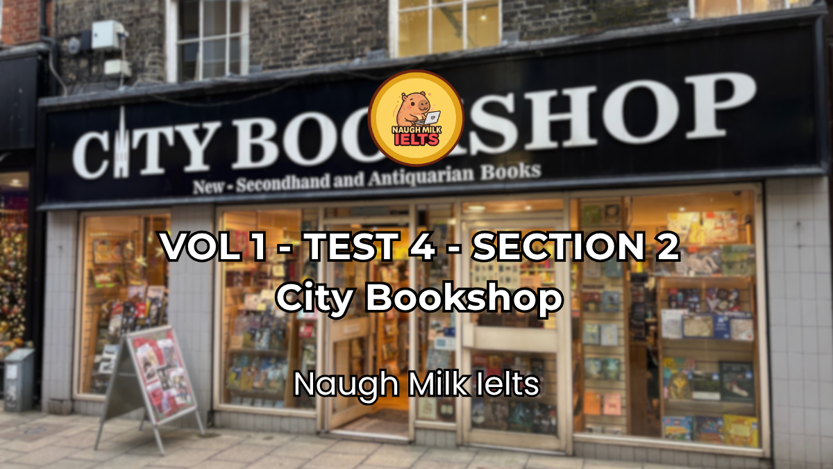VOLUME 1 - TEST 4 - SECTION 2: City Bookshop